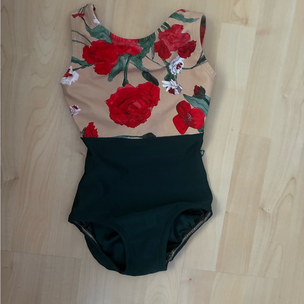 Holiday Nutcracker Floral Print Leotard XXS